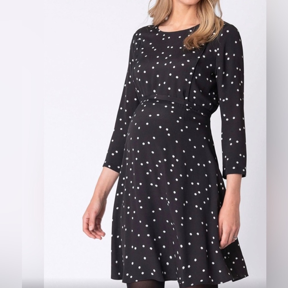 Seraphine Black Polka Dot Maternity Dress